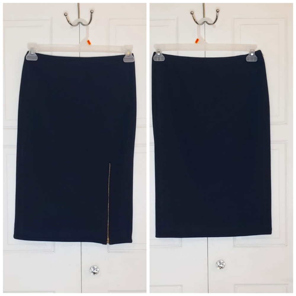 Beware! Stretchy Form Fitting Skirt with Zipper